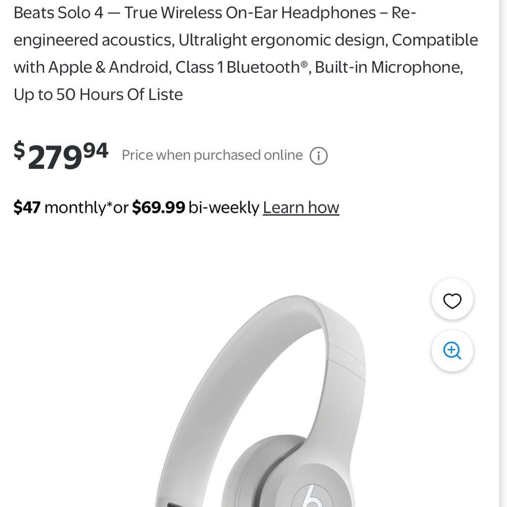 Beats Solo 4 Wireless On-Ear Headphones - Gray